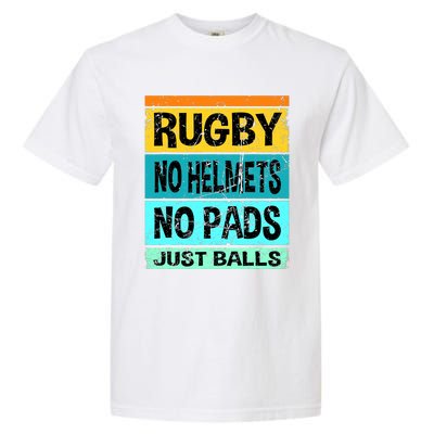 Retro Vintage Rugby Just Balls Players Fans Garment-Dyed Heavyweight T-Shirt