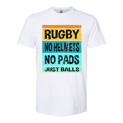 Retro Vintage Rugby Just Balls Players Fans Softstyle CVC T-Shirt