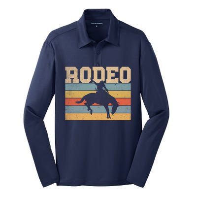 Rodeo Vintage Retro Silk Touch Performance Long Sleeve Polo