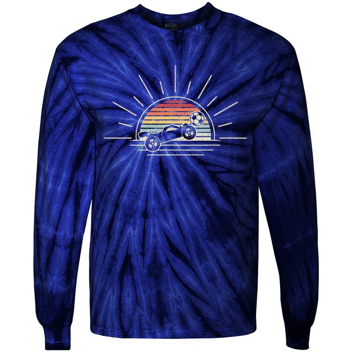 Retro Vintage Rocket Soccer Car Tie-Dye Long Sleeve Shirt