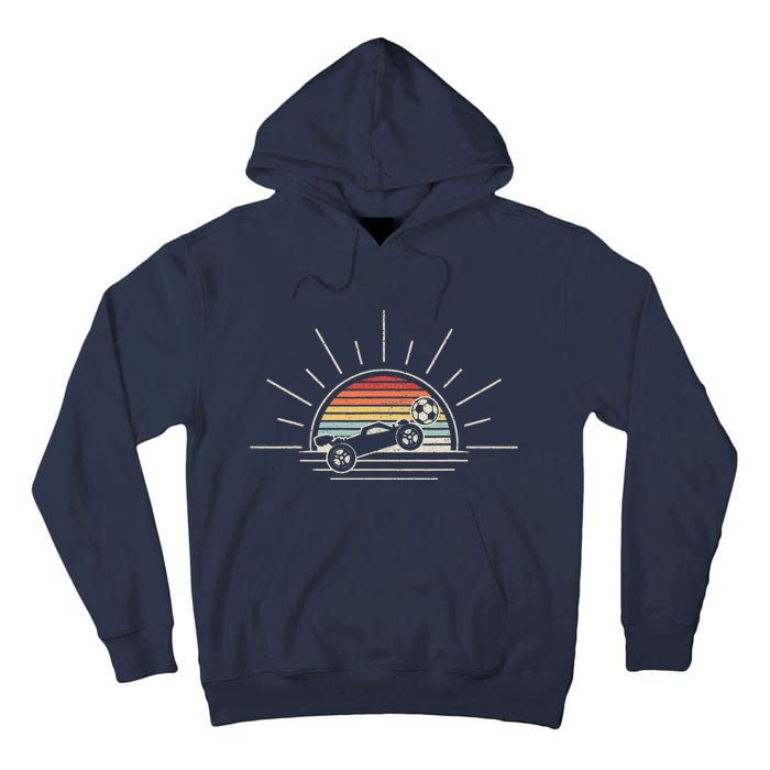 Retro Vintage Rocket Soccer Car Tall Hoodie