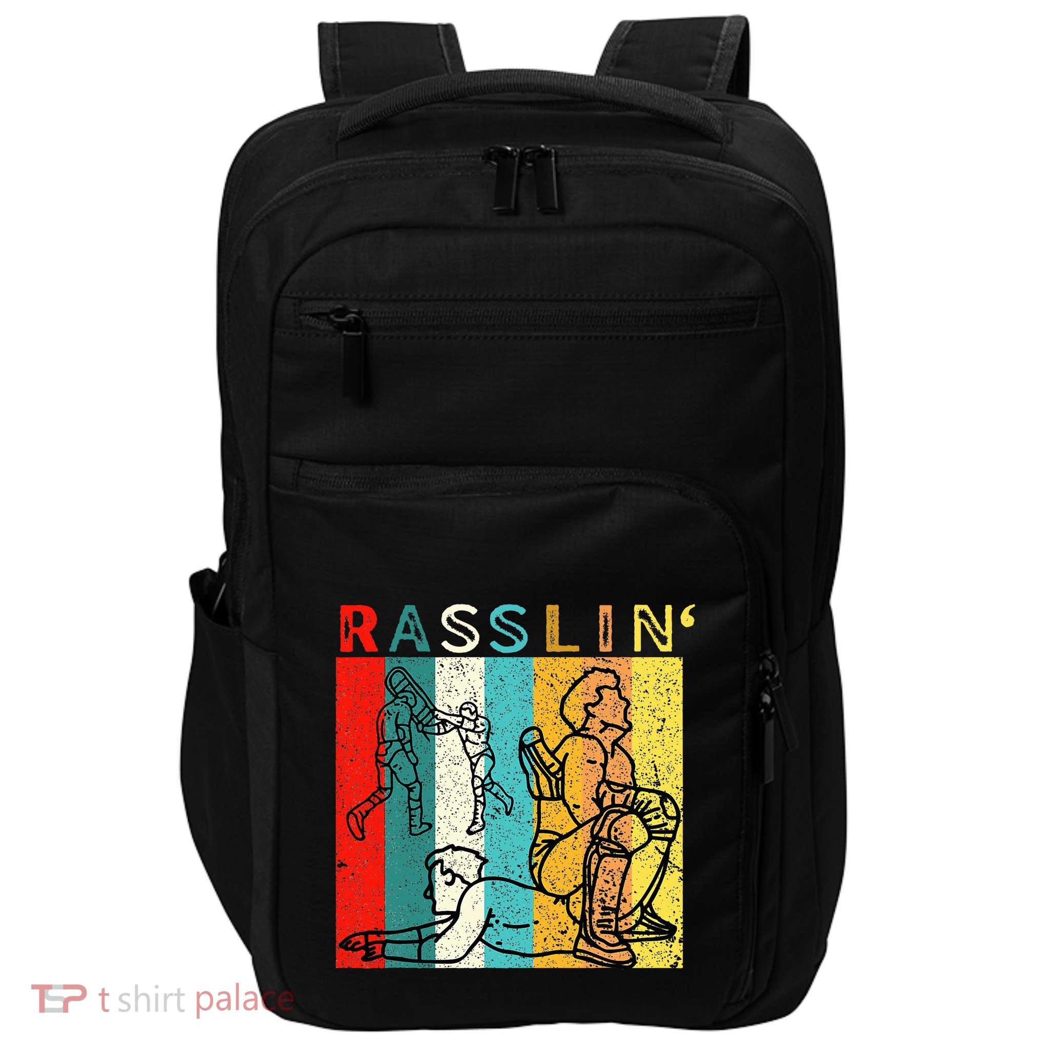 Retro Vintage Rasslin Pro Wrestling Fan Impact Tech Backpack