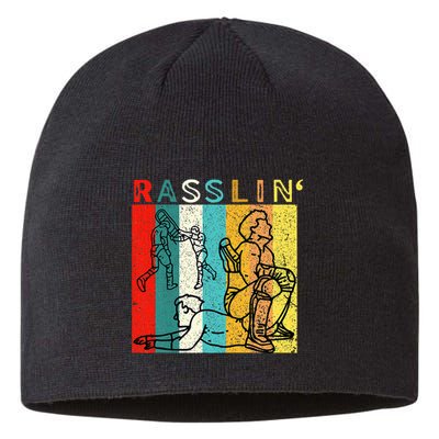 Retro Vintage Rasslin Pro Wrestling Fan Sustainable Beanie