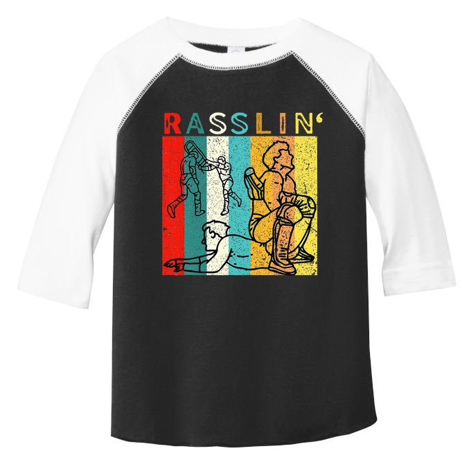 Retro Vintage Rasslin Pro Wrestling Fan Toddler Fine Jersey T-Shirt