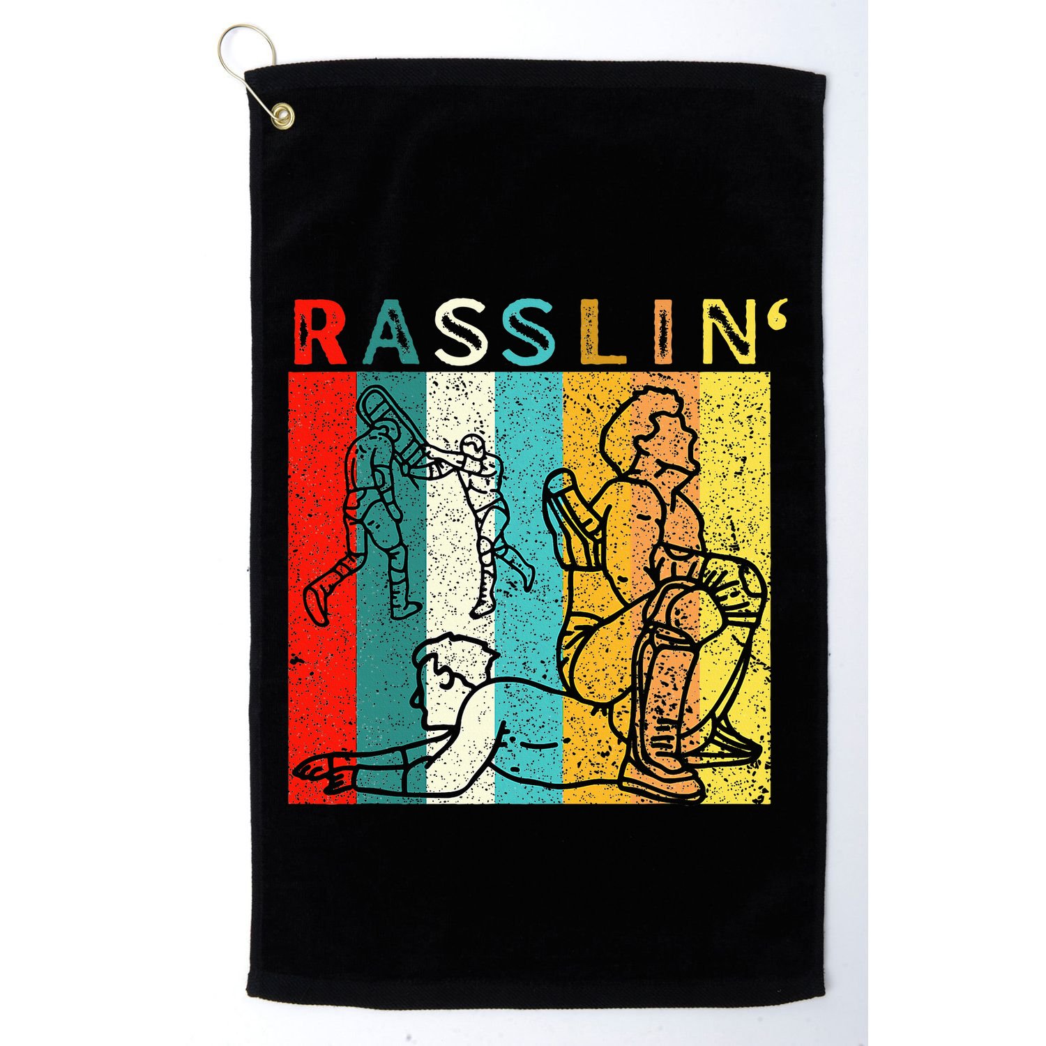 Retro Vintage Rasslin Pro Wrestling Fan Golf Towel