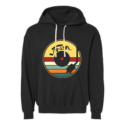 Retro Vinyl Record Vintage Vinyls Lp Record Garment-Dyed Fleece Hoodie