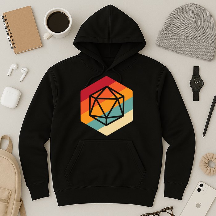 Retro Vintage Role Playing Game Boardgame Dice Hoodie