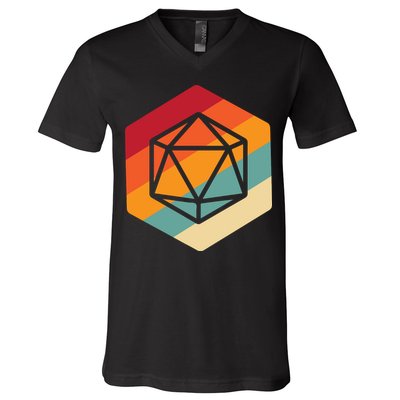 Retro Vintage Role Playing Game Boardgame Dice V-Neck T-Shirt