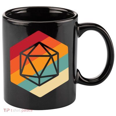 Retro Vintage Role Playing Game Boardgame Dice 11oz C Handle Ceramic Mug