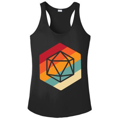 Retro Vintage Role Playing Game Boardgame Dice Ladies PosiCharge Competitor Racerback Tank