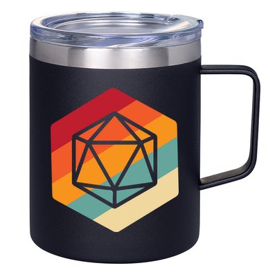 Retro Vintage Role Playing Game Boardgame Dice 12oz Stainless Steel Coffee Mug
