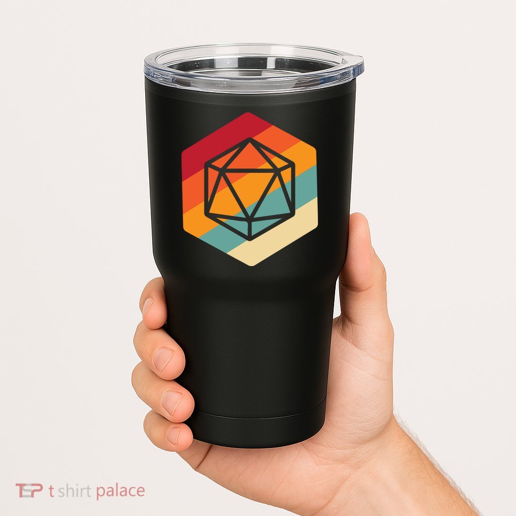 Retro Vintage Role Playing Game Boardgame Dice Tumbler