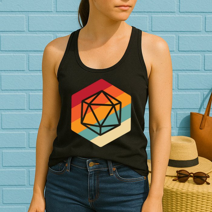 Retro Vintage Role Playing Game Boardgame Dice Womens Tank Top