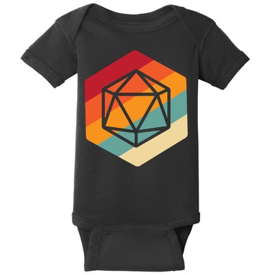 Retro Vintage Role Playing Game Boardgame Dice Baby Bodysuit