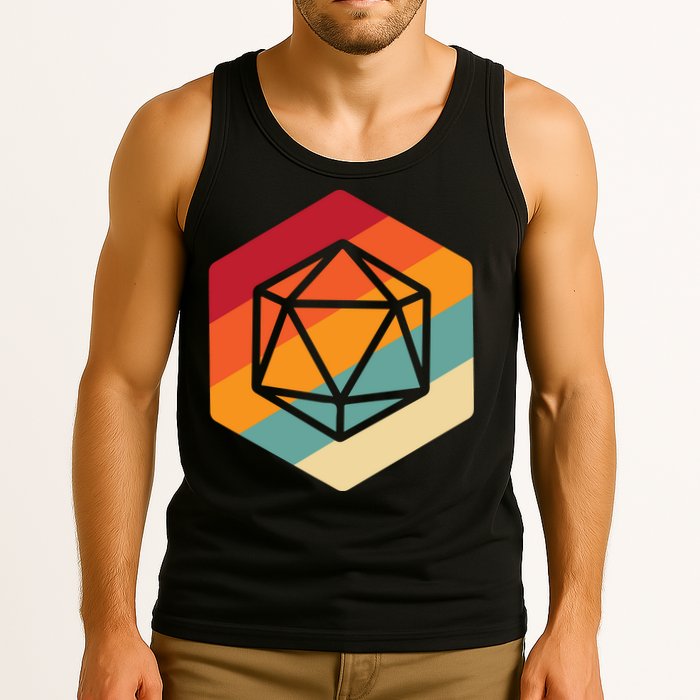 Retro Vintage Role Playing Game Boardgame Dice Tank Top