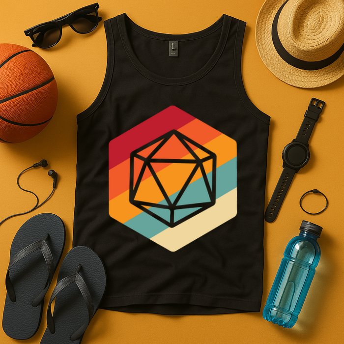 Retro Vintage Role Playing Game Boardgame Dice Tank Top