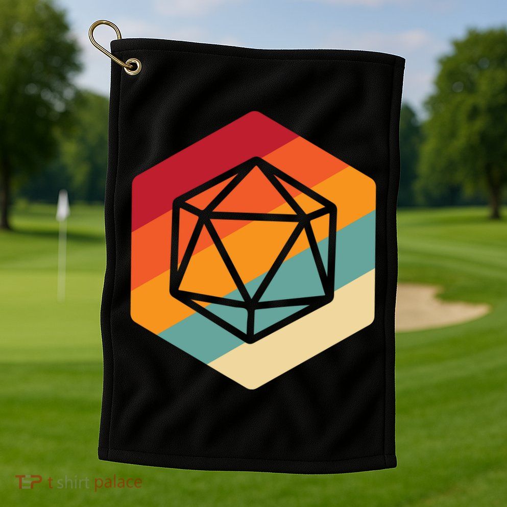 Retro Vintage Role Playing Game Boardgame Dice Golf Towel