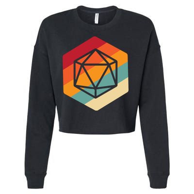 Retro Vintage Role Playing Game Boardgame Dice Cropped Pullover Crew
