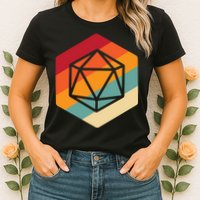 Retro Vintage Role Playing Game Boardgame Dice Womens T-Shirt