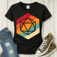 Retro Vintage Role Playing Game Boardgame Dice Womens T-Shirt
