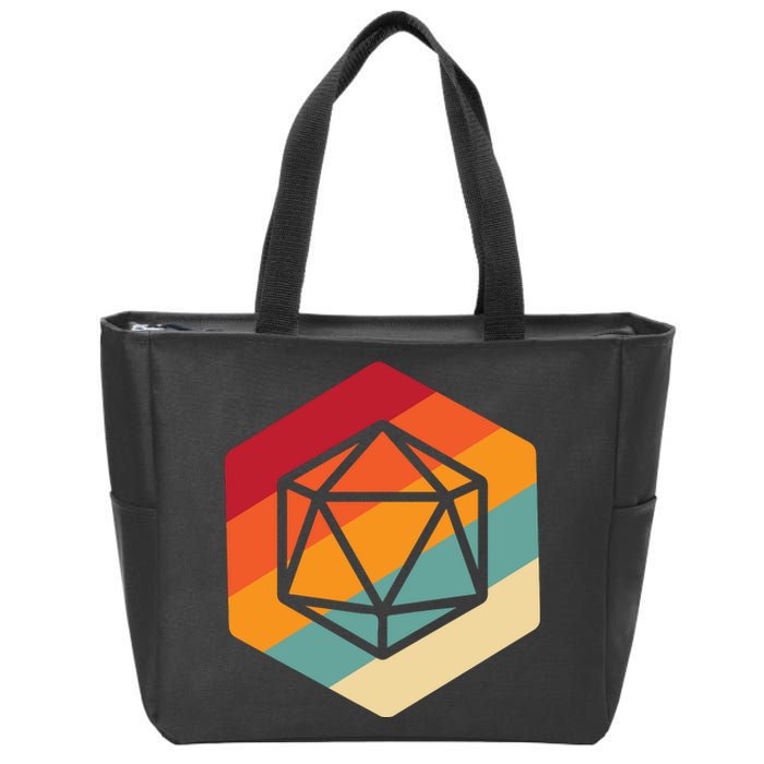 Retro Vintage Role Playing Game Boardgame Dice Zip Tote Bag