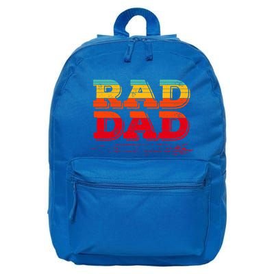 Retro Vintage Rad Dad Funny Gift 16 in Basic Backpack