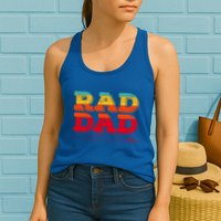 Retro Vintage Rad Dad Funny Gift Womens Tank Top