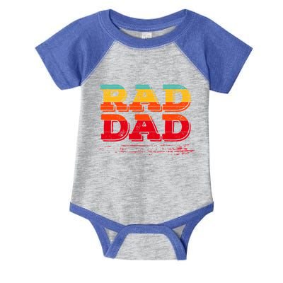 Retro Vintage Rad Dad Funny Gift Infant Baby Jersey Bodysuit