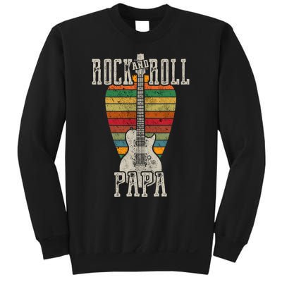 Retro Vintage Rock And Roll Papa Guitar Fathers Day Sweatshirt