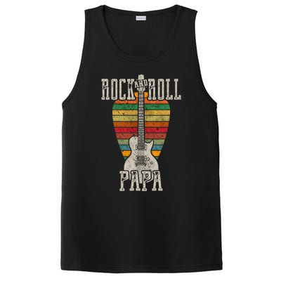 Retro Vintage Rock And Roll Papa Guitar Fathers Day PosiCharge Competitor Tank