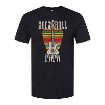 Retro Vintage Rock And Roll Papa Guitar Fathers Day Softstyle® CVC T-Shirt