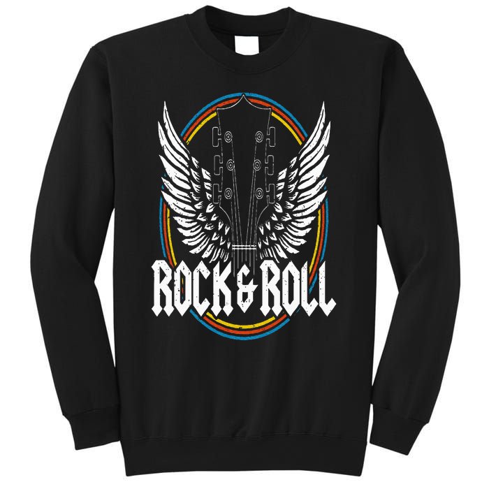 Retro Vintage Rock & Roll Guitar Wings Music Concert Band Sweatshirt