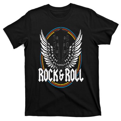 Retro Vintage Rock & Roll Guitar Wings Music Concert Band T-Shirt