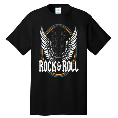 Retro Vintage Rock & Roll Guitar Wings Music Concert Band Tall T-Shirt