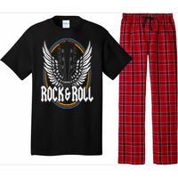 Retro Vintage Rock & Roll Guitar Wings Music Concert Band Pajama Set