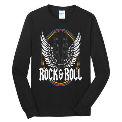 Retro Vintage Rock & Roll Guitar Wings Music Concert Band Tall Long Sleeve T-Shirt