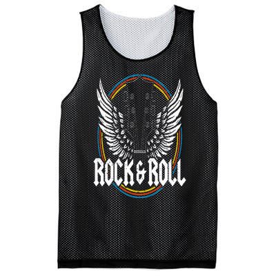 Retro Vintage Rock & Roll Guitar Wings Music Concert Band Mesh Reversible Basketball Jersey Tank