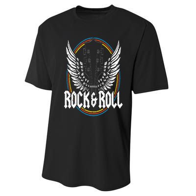 Retro Vintage Rock & Roll Guitar Wings Music Concert Band Performance Sprint T-Shirt