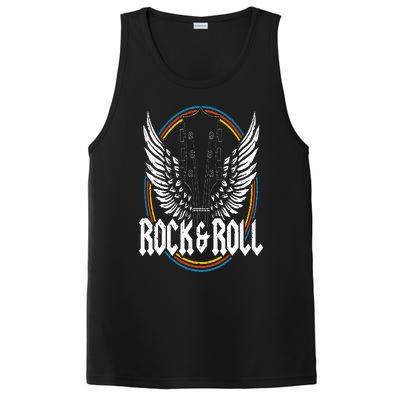 Retro Vintage Rock & Roll Guitar Wings Music Concert Band PosiCharge Competitor Tank