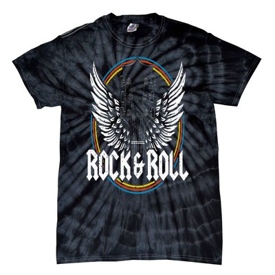 Retro Vintage Rock & Roll Guitar Wings Music Concert Band Tie-Dye T-Shirt