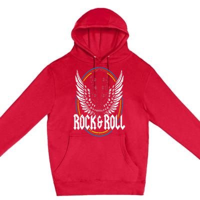 Retro Vintage Rock & Roll Guitar Wings Music Concert Band Premium Pullover Hoodie