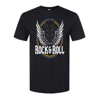 Retro Vintage Rock & Roll Guitar Wings Music Concert Band Softstyle® CVC T-Shirt