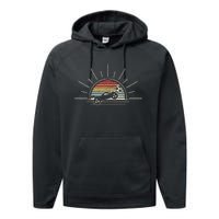 Retro Vintage Rocket Soccer Car Performance Fleece Hoodie