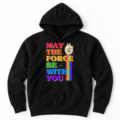 Retro Vintage Rainbow May The 4th May The Force Be With You Hoodie