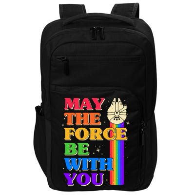 Retro Vintage Rainbow May The 4th May The Force Be With You Impact Tech Backpack