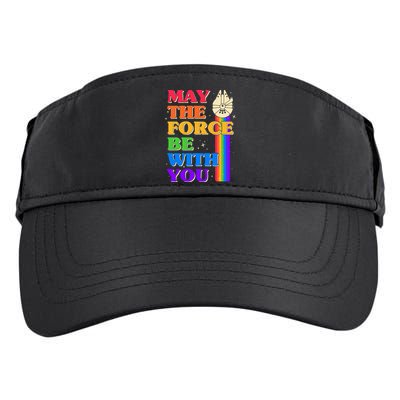 Retro Vintage Rainbow May The 4th May The Force Be With You Adult Drive Performance Visor