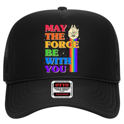 Retro Vintage Rainbow May The 4th May The Force Be With You Trucker Hat