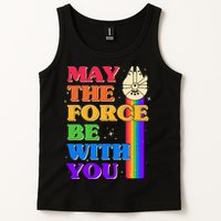 Retro Vintage Rainbow May The 4th May The Force Be With You Tank Top