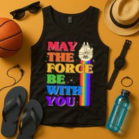 Retro Vintage Rainbow May The 4th May The Force Be With You Tank Top