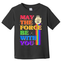 Retro Vintage Rainbow May The 4th May The Force Be With You Toddler T-Shirt